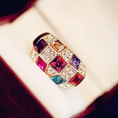 Luxury Multicolored Crystal Symphony Finger Ring 